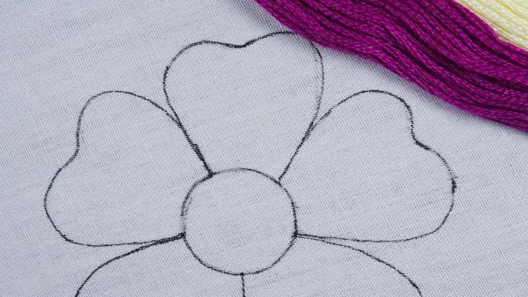 Hand embroidery super easy buttonhole stitch variation DIY flower design for beginners