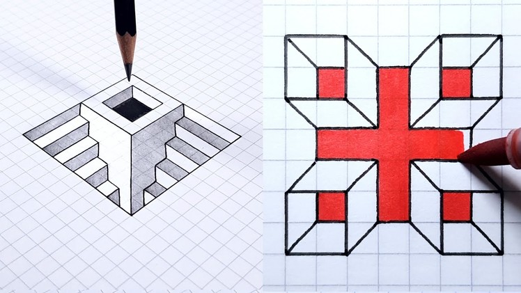 How to Draw - Easy 3D Step Hole & Art Illusions