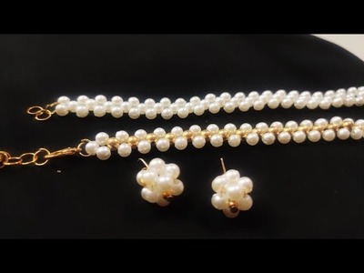 How to make simple pearl bracelet||Beads bracelet making||@Mana Rajani Telugu vlogs