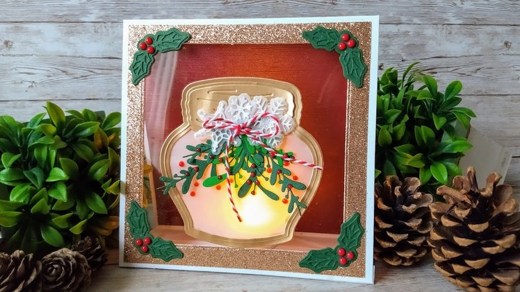 LET IT SHINE!! How to make a Festive tent card with battery tealight