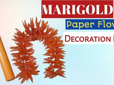 Marigold Flower Making From Cover Paper. how to make marigold flower. how to make artificial garlad