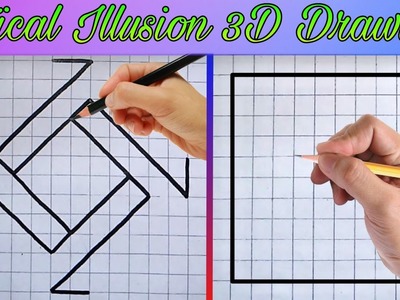 Optical Illusion 3D Drawings. Easy Drawing Tricks on Graph Paper | Ashar 2M
