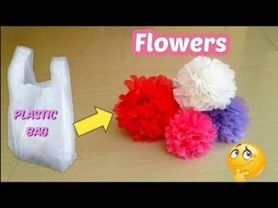 Reuse Plastic Bag & Make Beautiful Flower???? in 1 Minute#toran #diy#suscribe#shorts