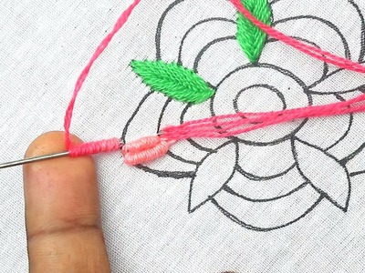 Royal hand embroidery work, Very Pretty embroidery flower making idea, modified Brazilian Embroidery