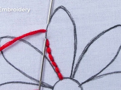 Simple Hand Embroidery Flower Design Flower Embroidery patterns Easy Running Stitch Tutorial