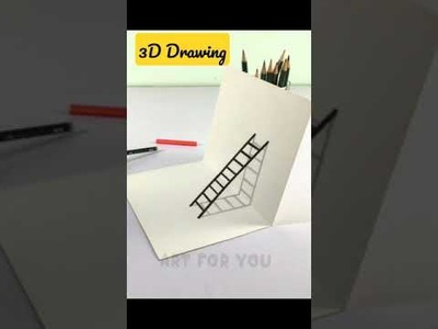 Very Easy 3D Drawing | 3D Ladder Drawing | How to draw 3D ladder | #Shorts #drawing #3ddrawing #art