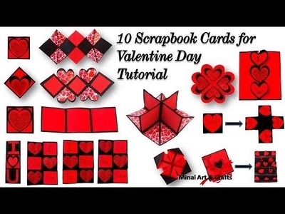 10 Scrapbook cards for Valentine's Day |10 Scrapbook card Making ideas For Valentines scrapbook 2022