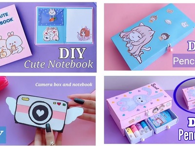 4 EASY CRAFT IDEAS | How to make cute school supplies.School hacks. Paper crafts for school.