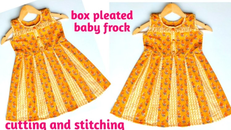 Beautiful box pleated baby frock cutting and stitching.3-4 year old girl one shoulder frock design