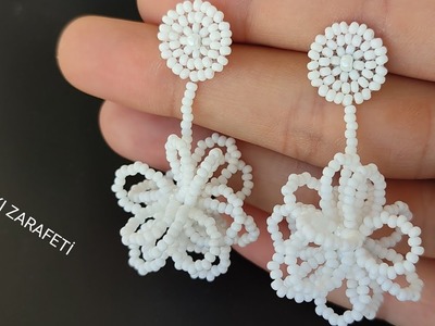 Boncuktan PonPon Küpe Yapımı. Making Pompom Earrings from Beads.DİY