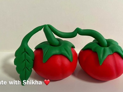 ❤️ Clay with me- how to make tomatoes. play doh model craft tutorial easy