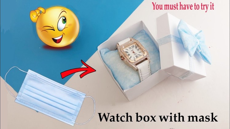 Craft ideas with mask | how to make gift box at home with paper | diy watch box for gift