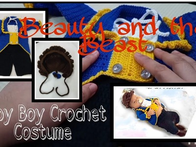 "CROCHET" Baby Boy Costume.outfit, Beauty and the Beast inspired