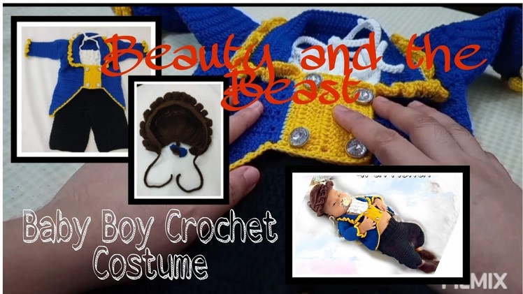 "CROCHET" Baby Boy Costume.outfit, Beauty and the Beast inspired