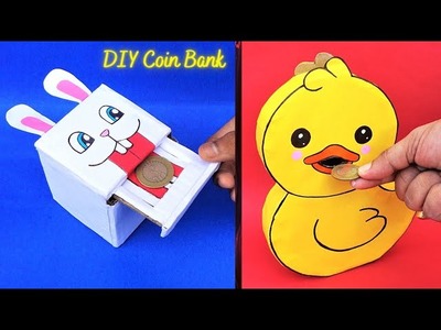 DIY 2 Cute Coin Bank making ideas.Best out of Waste.How to make Piggy Bank at home.Money Storage Box