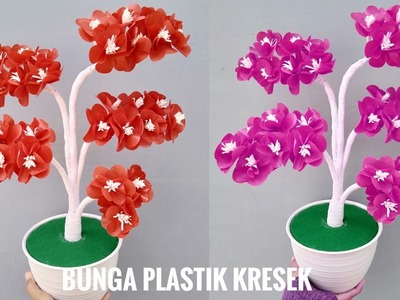DIY Cara Membuat Bunga Sakura Dari  Plastik Kresek | How to make cherry Blossom With Crackle plastic