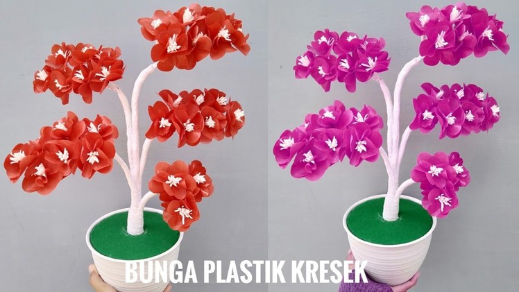 DIY Cara Membuat Bunga Sakura Dari  Plastik Kresek | How to make cherry Blossom With Crackle plastic