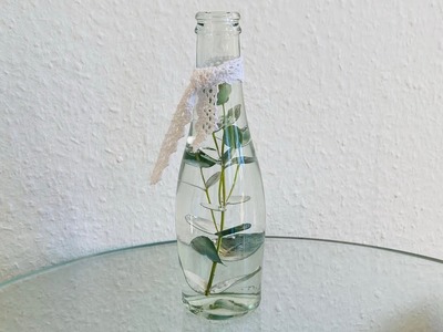 Eukalyptus in Glasflasche Schnelle Deko-Ideen DIY Upcycling | Eucalyptus in Glass Bottle Deco Ideas