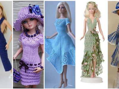 Fantastic ideas of most beautiful crochet Barbie outfit ideas #crochetdollsdress