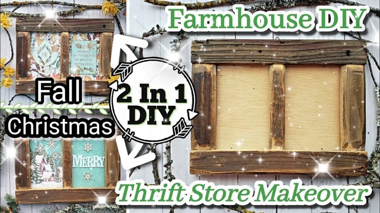 Farmhouse Thrift Store Makeover || Fall to Christmas DIY|| $5 Goodwill Challenge Fall Edition