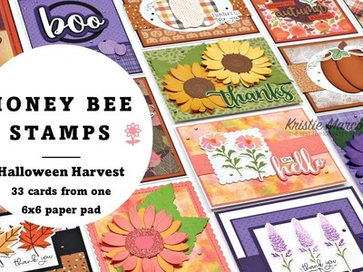 Honey Bee Stamps | Halloween Harvest | 33 cards from one 6x6 paper pad
