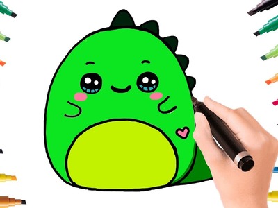 ???? How to draw a cute dinosaur? Easily and simply! A drawing for kids step by step ????