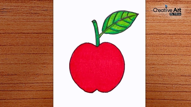 How to draw an apple easy for beginners | Drawing Apple Step by Step #Shorts