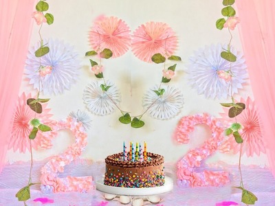 How to make a Party number Decoration Paper Flower Birthday Number Deco | DIY | SN Crafts