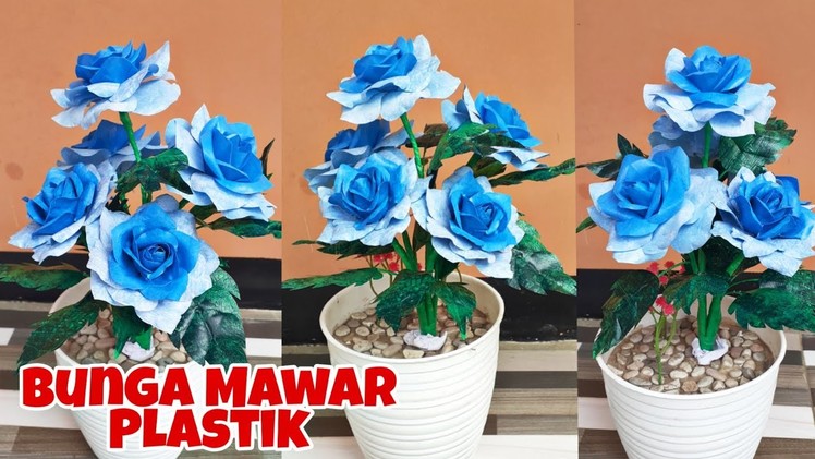 Kombinasi Warna Cantik Bunga Mawar dari Plastik Kresek||Rose flowers from Plastic Bag