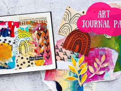 Mixed Media Art Journal Page with handmade Collage Papers