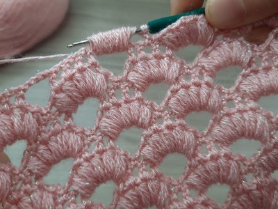 Very Beautiful Crochet Pattern With Silvery Yarn Motif ( Knitting Love ) ???? Çok Güzel Tığ işi örgü