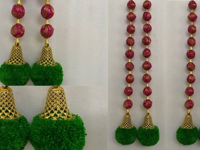 Woollen Craft Ideas | Dussehra.Diwali Decoration Ideas | Door Side Hanging Toran Making At Home