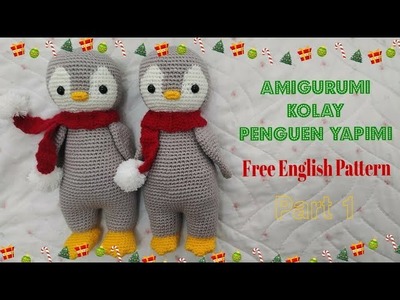 Amigurumi Penguen Yapımı. Amigurumi Uyku Arkadaşı #diy How To Crochet Penguin.Free English Pattern