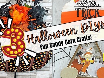 Candy Corn DIYs - Wreath.Sign.Light Up Box - Fun NOT Scary Halloween Crafts
