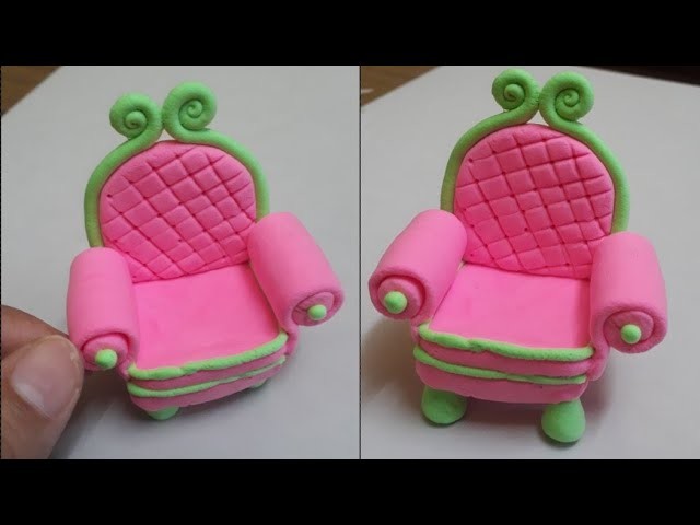 Clay furniture || clay modelling | how to make miniature chair | DIY mini handmade chair with clay
