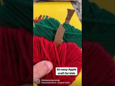 Easy Yarn Apple Craft for Kids