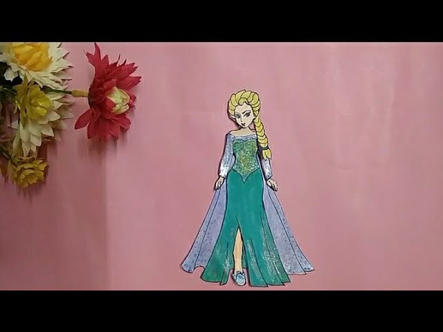 Elsa Paper Doll Dress Up???? handmade paper doll dress making❤️#shorts#diy#craft#frozen