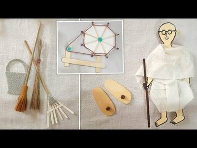 Gandhi jayanti activity for kids, gandhi jayanti craft easy,how to make charkha and gandhiji DIY