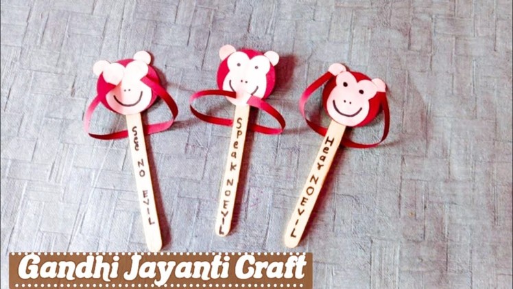 Gandhi Jayanti Craft. The three monkey's. Very Simple and easy to make With icecreamSticks 2021