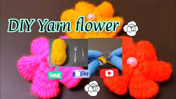 How to creat flower decor using yarn
