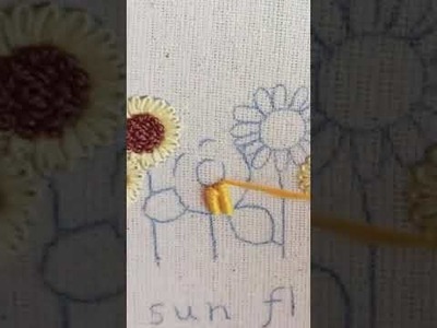 How to embroider sunflower | Embroidery for beginners #shorts