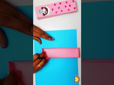 How to make a paper pencil box|DIY paper pencil box idea | Easy Origami box | #shorts #youtubeshorts