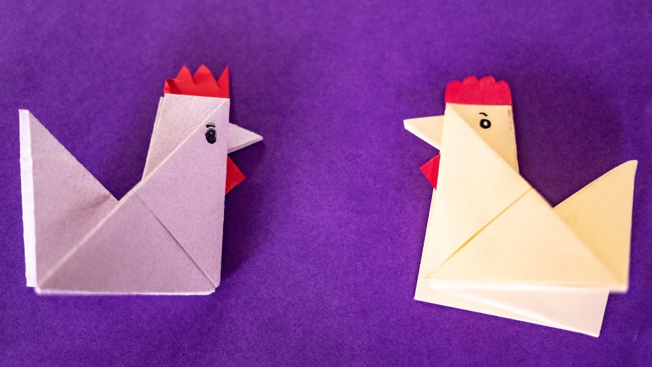 How To Make Easy Origami Paper Cock For Kids. Nursery Craft Ideas ...