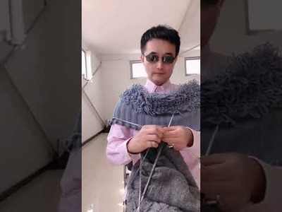 Men knit sweaters, different scenery