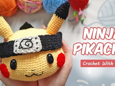 Ninja Pikachu - Pokemon Crochet | Pikachu Cosplay [Head]