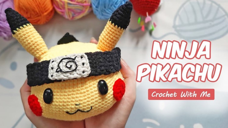 Ninja Pikachu - Pokemon Crochet | Pikachu Cosplay [Head]