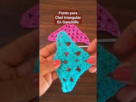 Punto para Chal triangular En Ganchillo #shorts #videoshorts