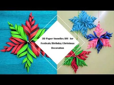 3D Paper snowflake DIY | Christmas Decoration idea | How to make paper snowflake |3D snowflake