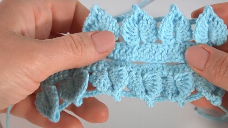 Amazing Crochet LEAF Trim.Easiest and Quick Crochet Border.How to Crochet Edging
