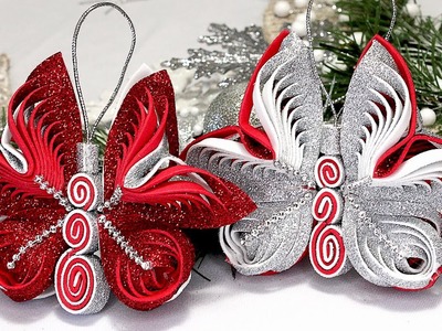 Christmas 3D ornaments Making Butterfly | DIY Christmas Tree decorations | Christmas Craft Ideas